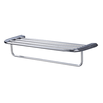 Raft pentru prosoape din oțel inoxidabil cromat, cu două etaje, pentru baie