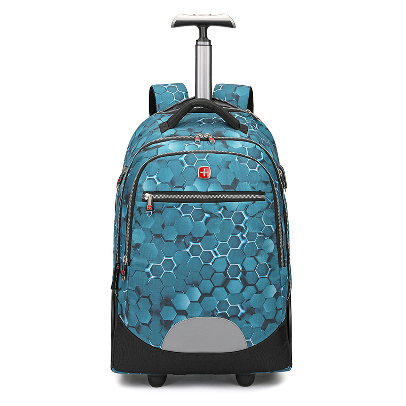 Rucsac cu rotile pentru călătorii și școală, unisex, 20–35 L, material Oxford, mâner telescopic