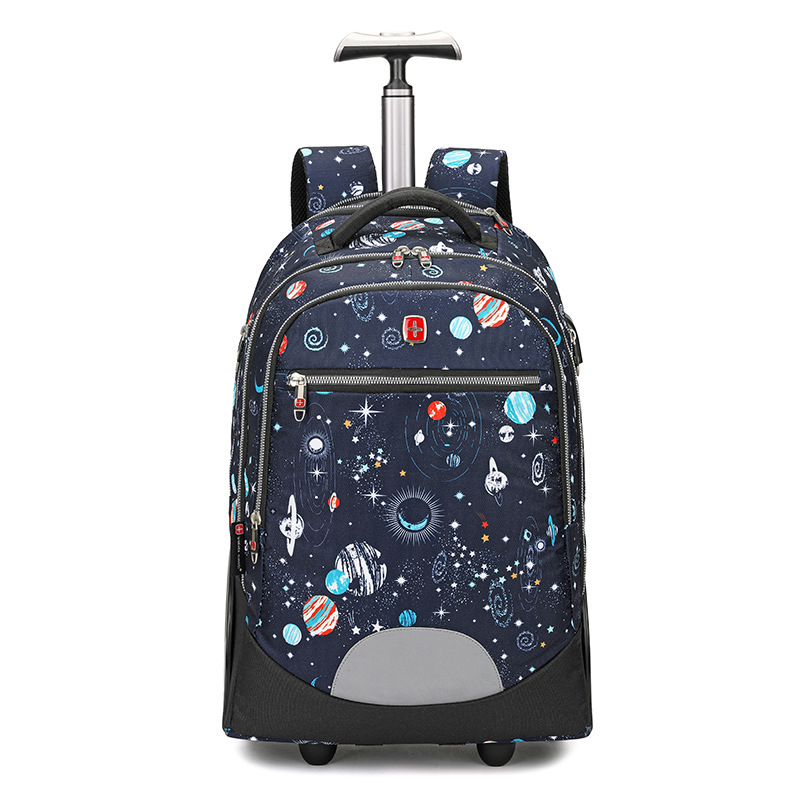 Rucsac cu rotile pentru călătorii și școală, unisex, 20–35 L, material Oxford, mâner telescopic