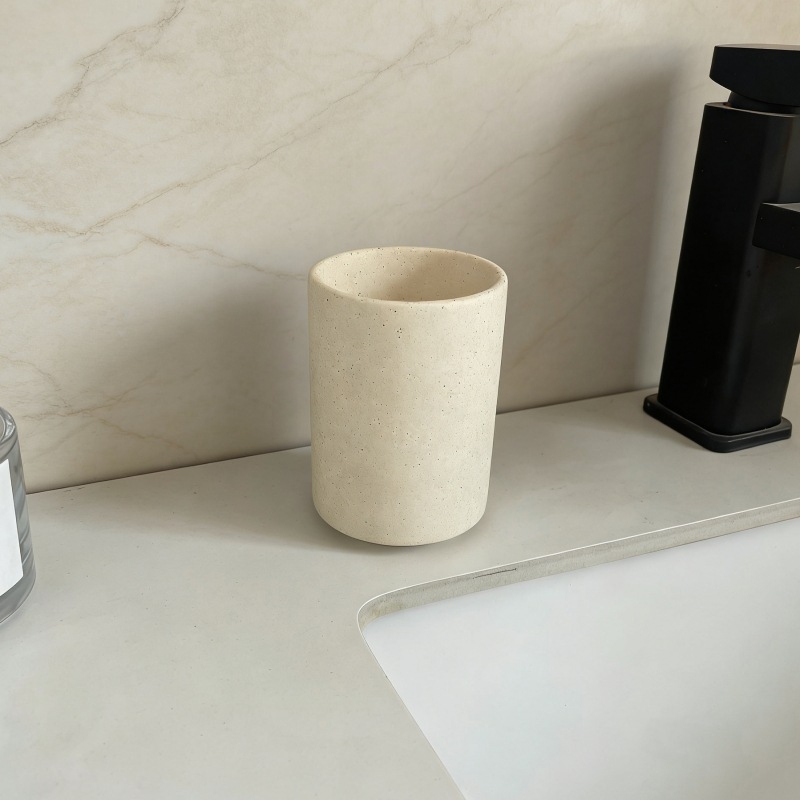 Suport ceramic în formă de inimă pentru pastă de dinți și periuțe, tavă mată pentru paharul de apă de gură, set decorativ multifuncțional