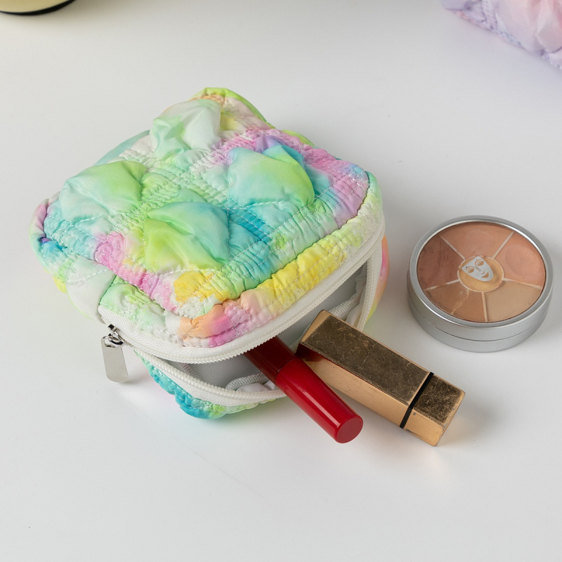 Geantă cosmetică pătrată, portabilă pentru femei, spațiu de depozitare pentru ruj și organizator de machiaj pentru călătorii