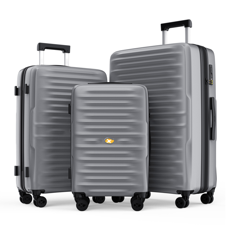 PC kofer velike kapacitete za poslovna putovanja, 20/24/28 inča, proširiv, otporan na habanje, TSA brava, 360° kotači, unisex, model M20, unutarnja poliesterska presvlaka s prugama, retro stil