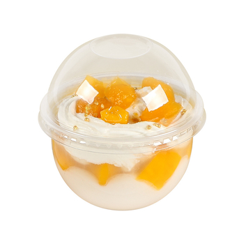 Cup plastic pentru budincă, de unică folosință, 300 ml, formă 90U, potrivit pentru ceai cu lapte și deserturi