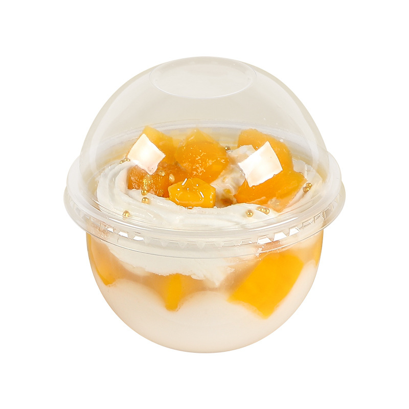 Cup plastic pentru budincă, de unică folosință, 300 ml, formă 90U, potrivit pentru ceai cu lapte și deserturi