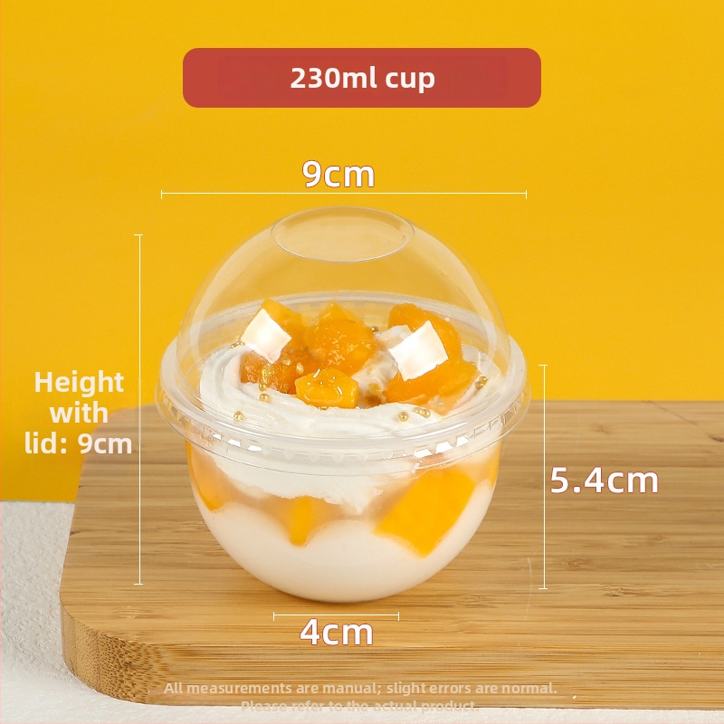 Jednorazový plastový pohár na puding, 300 ml, tvar 90U, vhodný pre mliečny čaj a dezerty