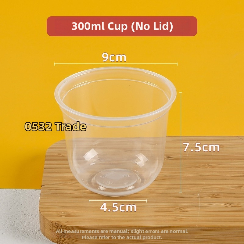 Jednorazový plastový pohár na puding, 300 ml, tvar 90U, vhodný pre mliečny čaj a dezerty