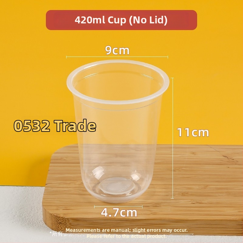 Jednorazový plastový pohár na puding, 300 ml, tvar 90U, vhodný pre mliečny čaj a dezerty