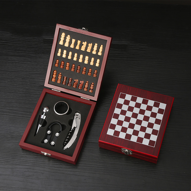 Seahorse Knife — set deschizător vin în cutie cadou şah