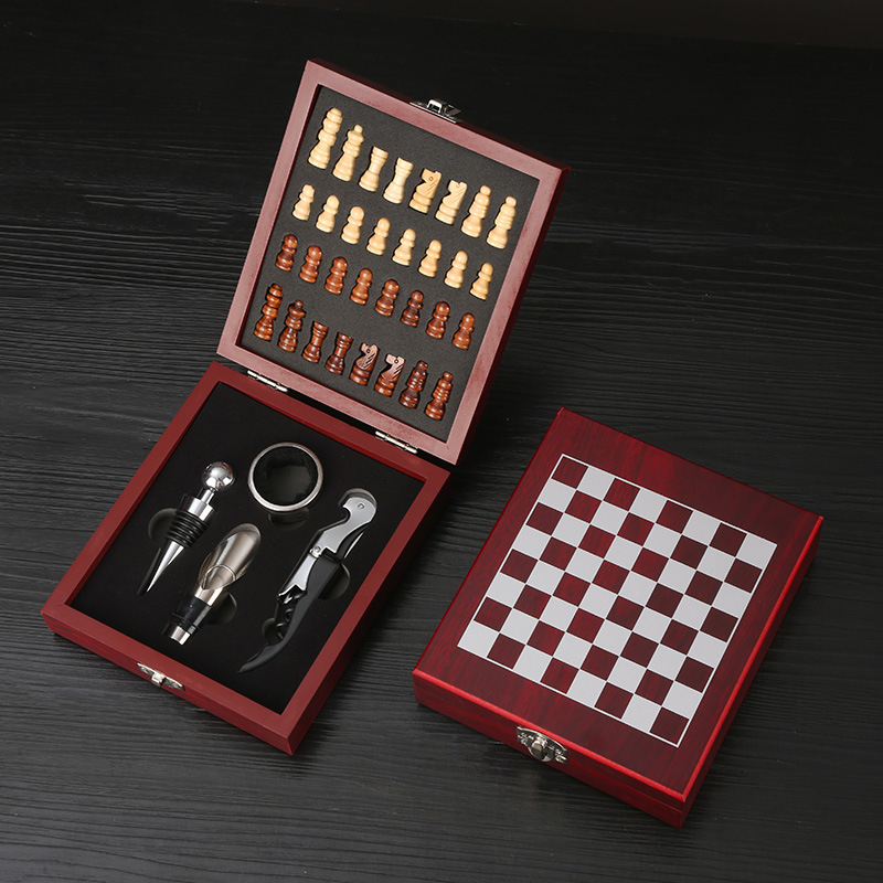 Seahorse Knife — set deschizător vin în cutie cadou şah