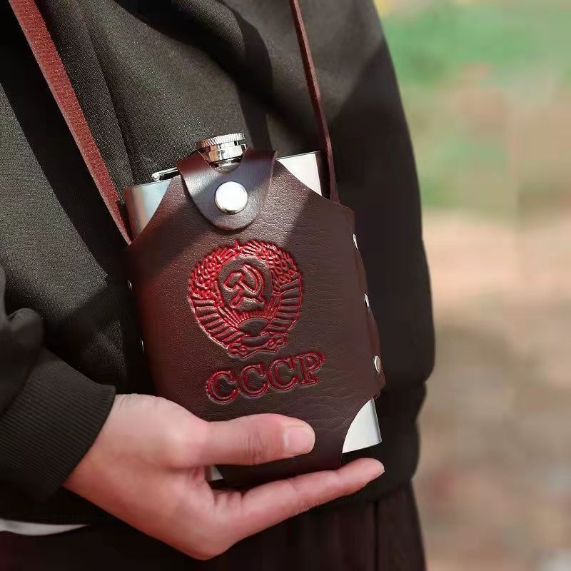 Set din oțel inoxidabil plat, recipient portabil pentru băuturi cu pahare, pentru exterior