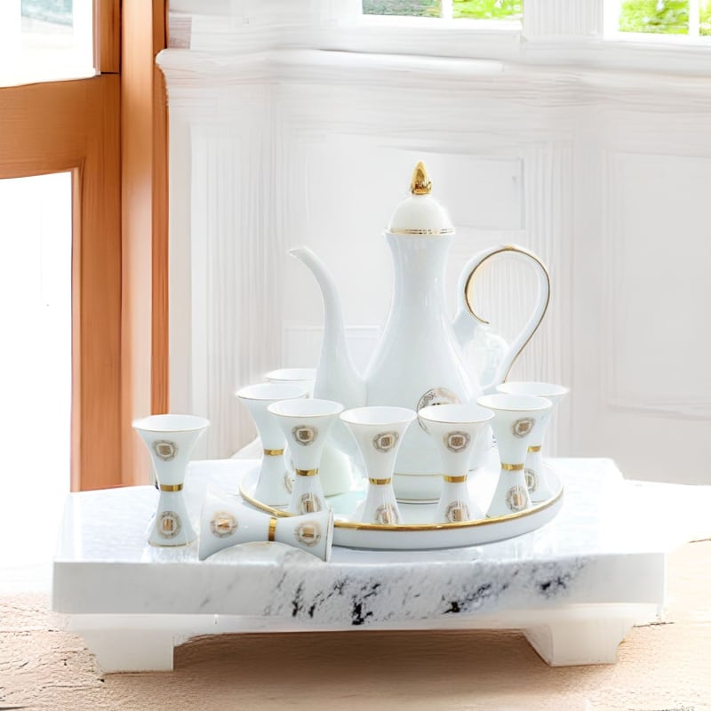 Set personalizat de vin din porțelan de înaltă calitate, cu pahare Wenwu din ceramică și dozator de vin, în stil național la modă