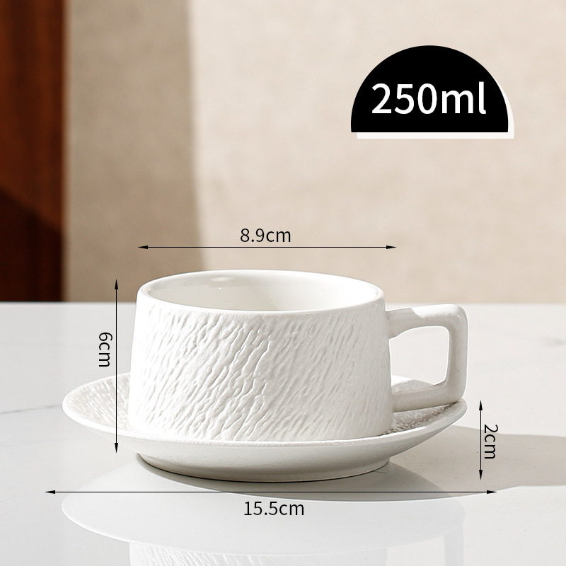 Ceașcă ceramică de cafea cu artă latte, ceașcă și farfurioară elegante, set de cafea de înaltă clasă