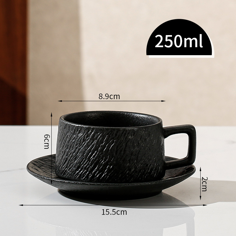 Ceașcă ceramică de cafea cu artă latte, ceașcă și farfurioară elegante, set de cafea de înaltă clasă