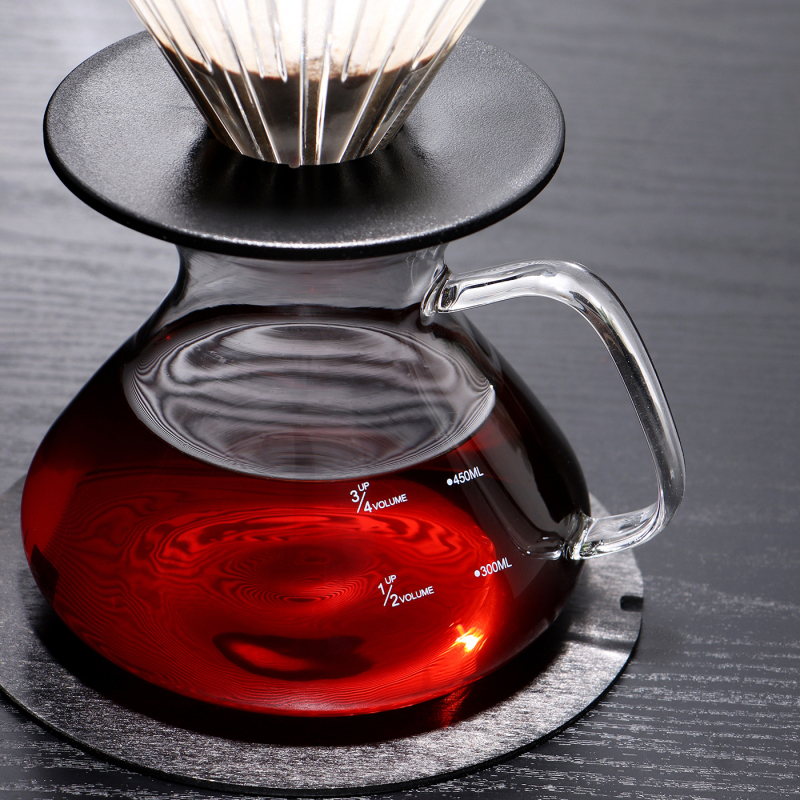 Set de cafea turnată manual, cu carafă din sticlă cu talie S și set de filtre V60
