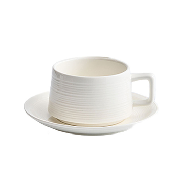 Set ceramic cafea cești și farfurioare, design minimalist monocrom, senzație de lux ușor, pentru mic dejun și ceai de după-amiază