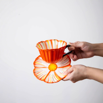 Set de căni ceramice pentru cafea latte, cu design elegant pentru femei