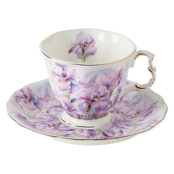 Set cafea din porțelan cu os și farfurioară, ceașcă de ceai de după-amiază delicată, ceramică vintage, stil retro ușor luxos