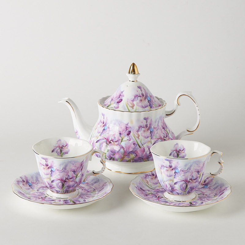 Set cafea din porțelan cu os și farfurioară, ceașcă de ceai de după-amiază delicată, ceramică vintage, stil retro ușor luxos