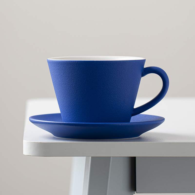 Klein blue керамична чаша за кафе и комплект чинийки, ръчно изработени, висококачествени, японски стил, за домашна употреба