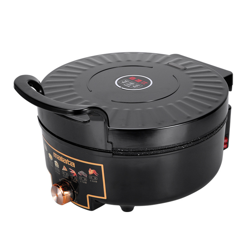 Tigaie electrică multifuncțională pentru uz casnic, adâncime 7,5 cm, încălzire cu două fețe, antiaderentă, Maifan piatră, putere mare