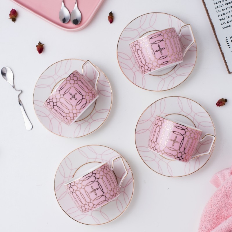 Set Nordic minimalist de cești și farfurioare din ceramică pentru cafea, acasă și la birou