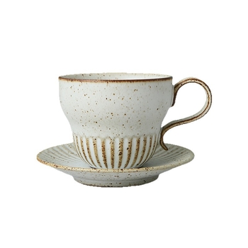 Set de cești de cafea din ceramică cu farfurioare, stil retro, glazură japoneză de cuptor