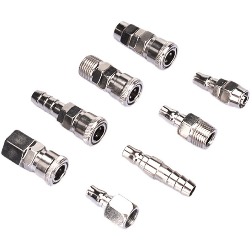 Conectori rapizi de tip C pentru unelte pneumatice — cuplu masculin și feminin, 8 mm, mecanism de blocare, pentru pistol cu aer și compresor