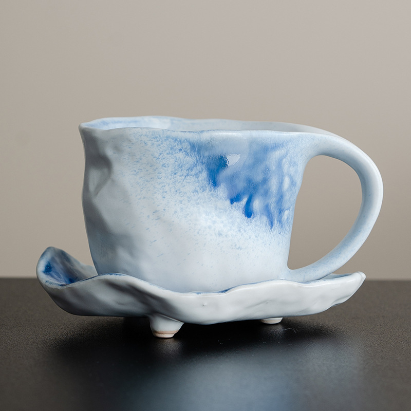 Set de cești de cafea cu fluture, latte art, cești pentru ceai de după-amiază, cadou suvenir, ceramică de înaltă calitate.