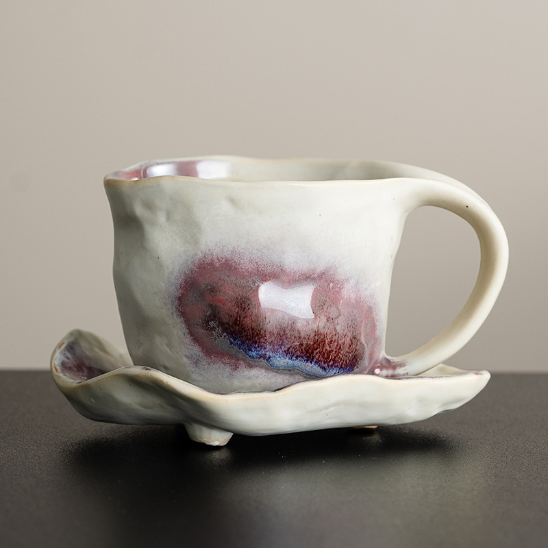 Set de cești de cafea cu fluture, latte art, cești pentru ceai de după-amiază, cadou suvenir, ceramică de înaltă calitate.