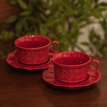 Set retro de cești de cafea cu farfurioară, ceramică, simplu, de înaltă calitate, design sofisticat, ceașcă creativă pentru ceaiul de după-amiază cu motif floral