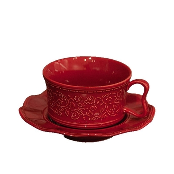Set retro de cești de cafea cu farfurioară, ceramică, simplu, de înaltă calitate, design sofisticat, ceașcă creativă pentru ceaiul de după-amiază cu motif floral