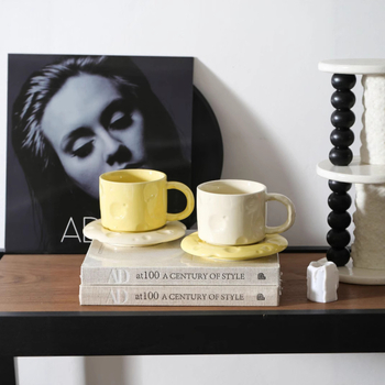 Set de cești și farfurioare pentru cafea, stil nordic, căni latte de înaltă calitate pentru mic dejun acasă și ceai de după-amiază