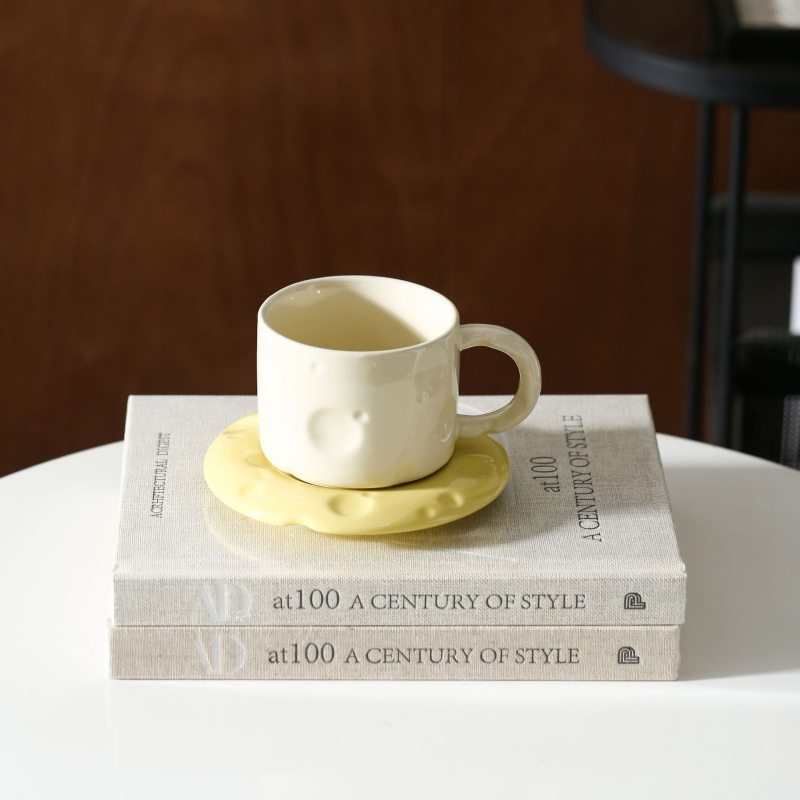 Set de cești și farfurioare pentru cafea, stil nordic, căni latte de înaltă calitate pentru mic dejun acasă și ceai de după-amiază