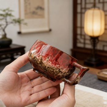 Set de cești de cafea din ceramică cu farfuriu, capacitate mică, stil japonez, lucrate manual