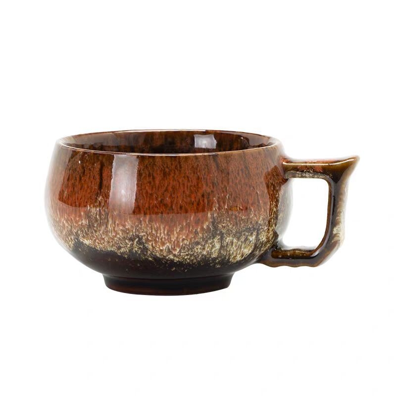 Set de cești de cafea din ceramică cu farfuriu, capacitate mică, stil japonez, lucrate manual