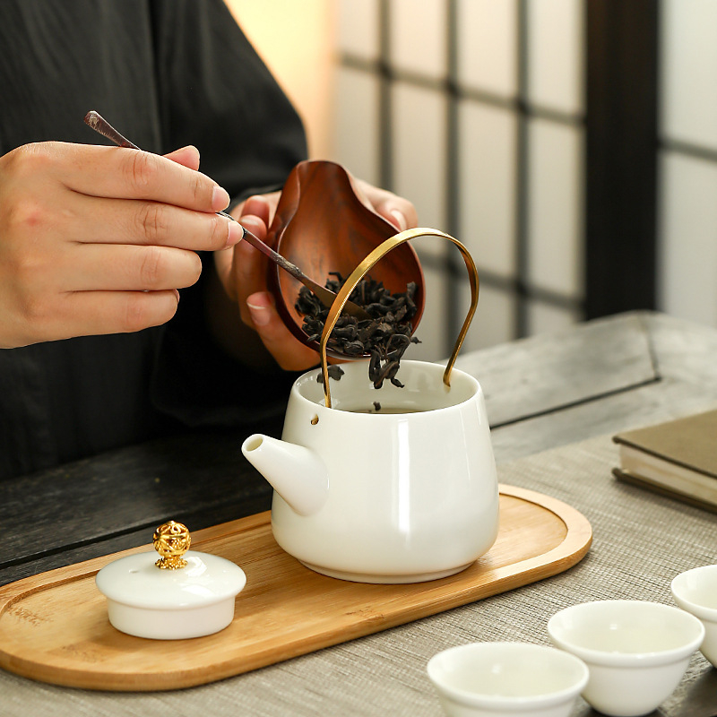 Set portabil de ceai ceramic pentru călătorii – kit compact pentru mașină, cadou de afaceri