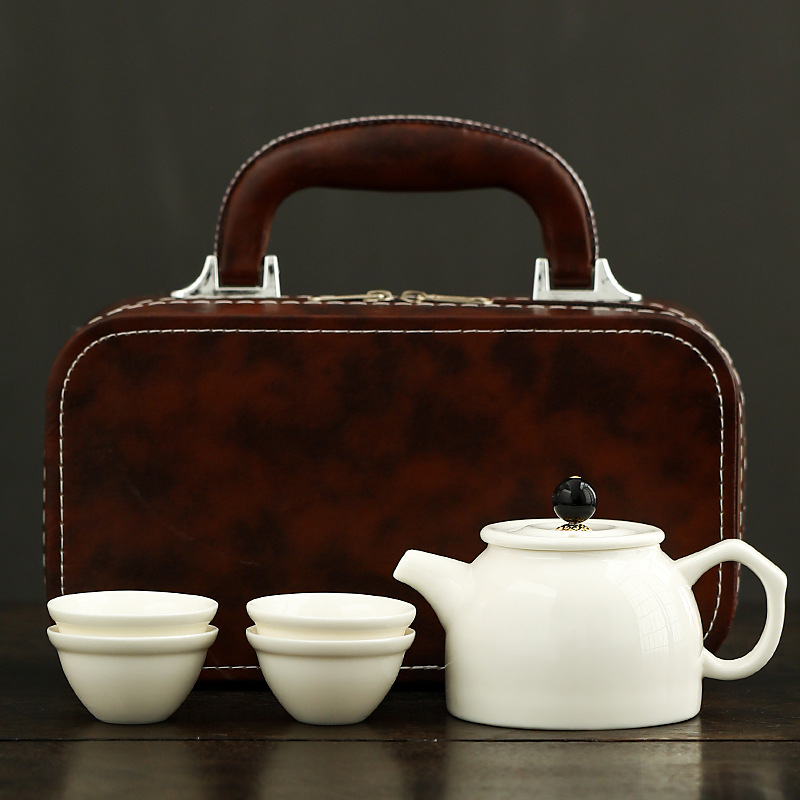 Set portabil de ceai ceramic pentru călătorii – kit compact pentru mașină, cadou de afaceri