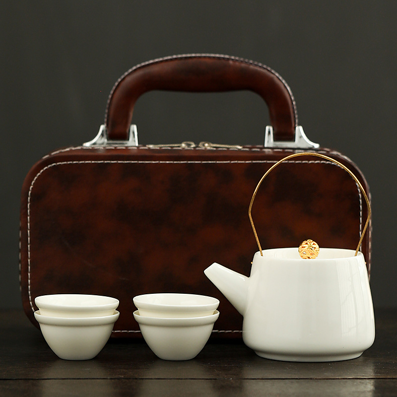 Set portabil de ceai ceramic pentru călătorii – kit compact pentru mașină, cadou de afaceri