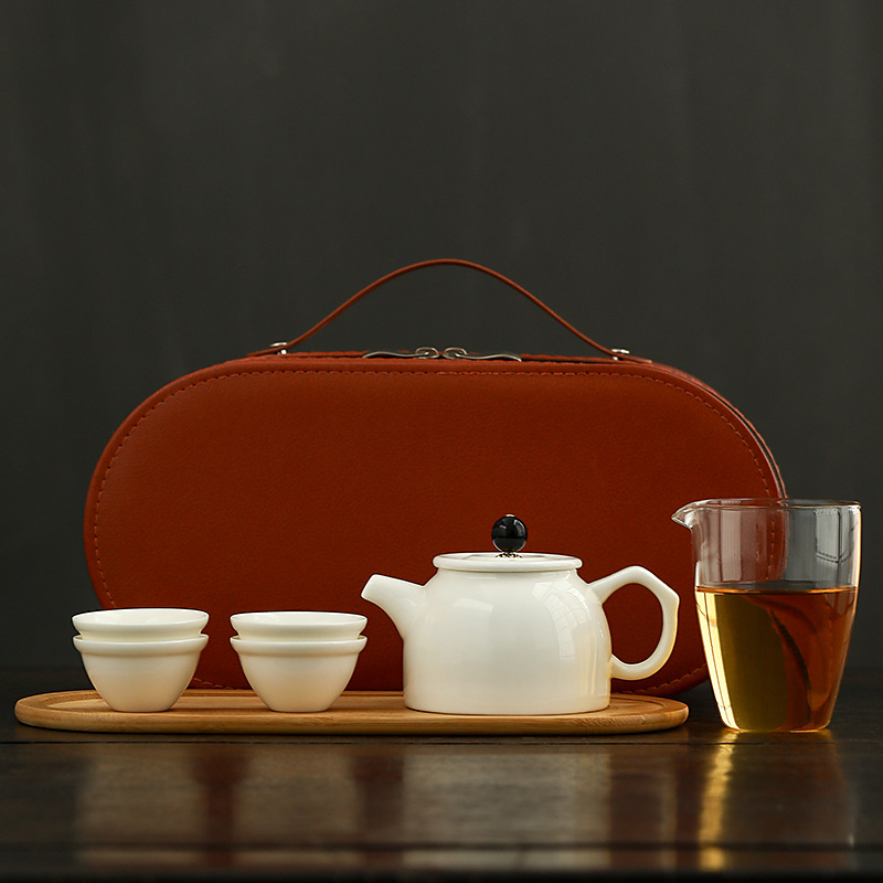 Set portabil de ceai ceramic pentru călătorii – kit compact pentru mașină, cadou de afaceri
