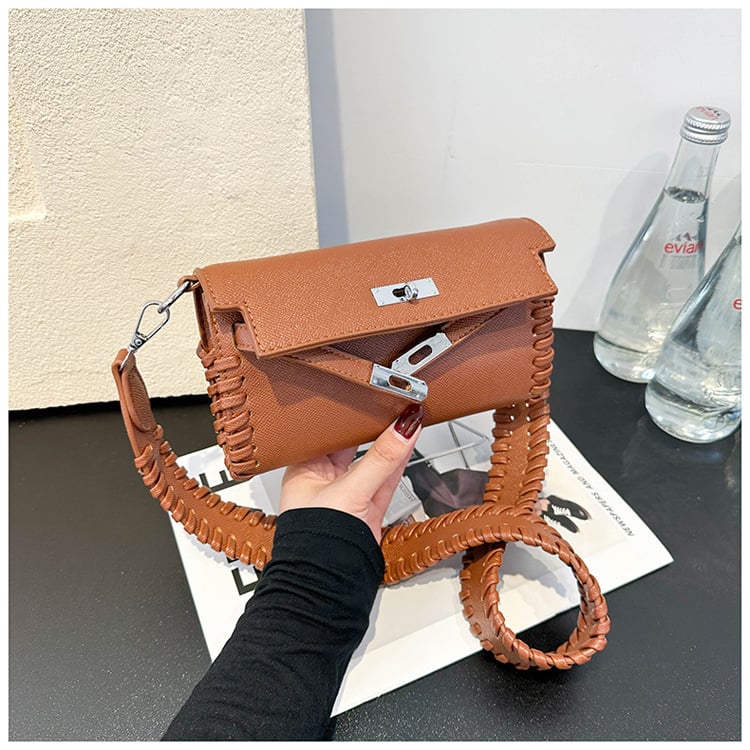 Ženska torba od prave kože, mini kvadratna torbica s poklopcem, Kelly stil, retro dizajn, za svakodnevnu upotrebu, preko ramena