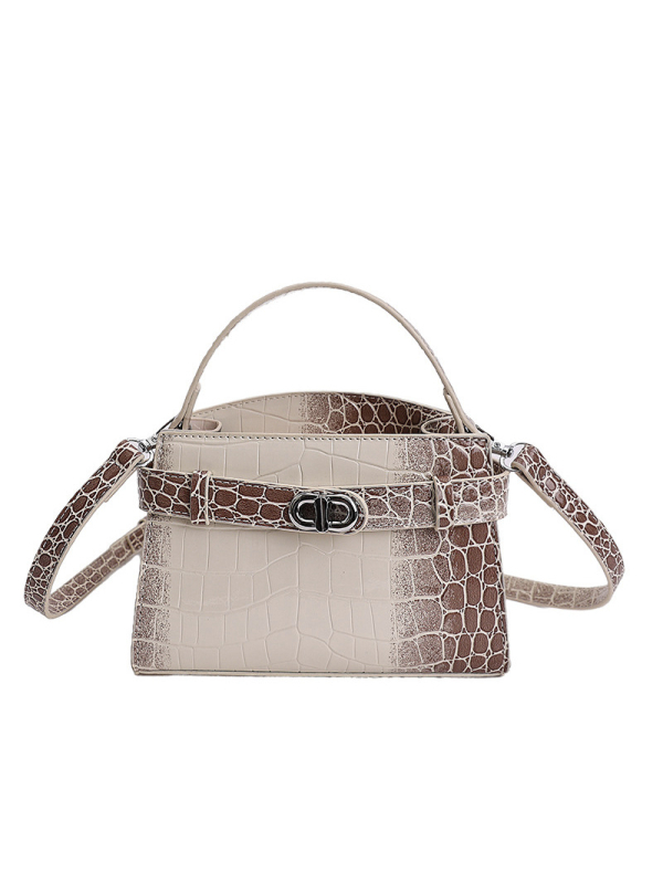 Ženska Kelly torba s krokodilskim uzorom u blok bojama, gradientni luksuzni dizajn, za rame i crossbody