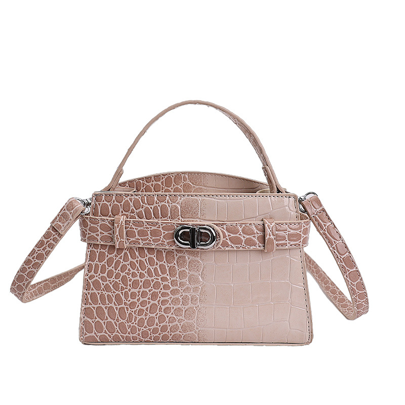 Ženska Kelly torba s krokodilskim uzorom u blok bojama, gradientni luksuzni dizajn, za rame i crossbody