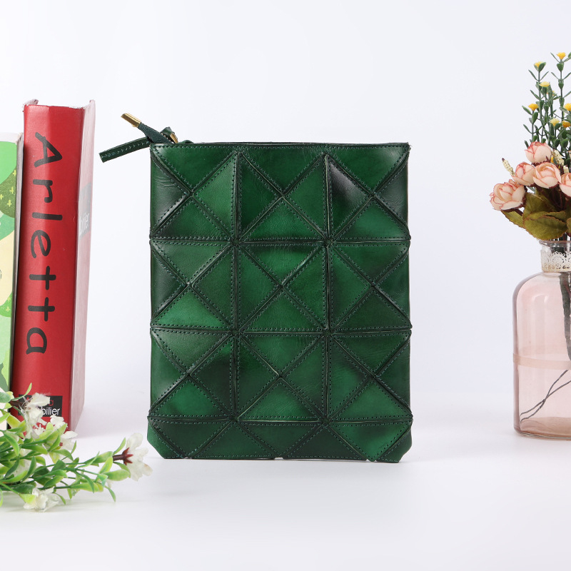 Crossbody torba od kože prvog sloja s biljnim tretmanom, ručno izrađena, svestrana ženska torba za svakodnevnu upotrebu, jednostavan minimalistički geometrijski dizajn, velika kapacita