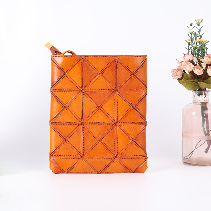 Crossbody torba od kože prvog sloja s biljnim tretmanom, ručno izrađena, svestrana ženska torba za svakodnevnu upotrebu, jednostavan minimalistički geometrijski dizajn, velika kapacita