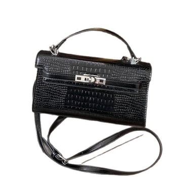 Γυναικεία crossbody από PU δέρμα με μοτίβο κροκοδειλίου, μικρή τετράγωνη σε οριζόντιο σχήμα
