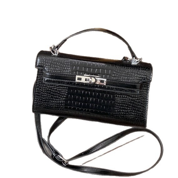 Γυναικεία crossbody από PU δέρμα με μοτίβο κροκοδειλίου, μικρή τετράγωνη σε οριζόντιο σχήμα