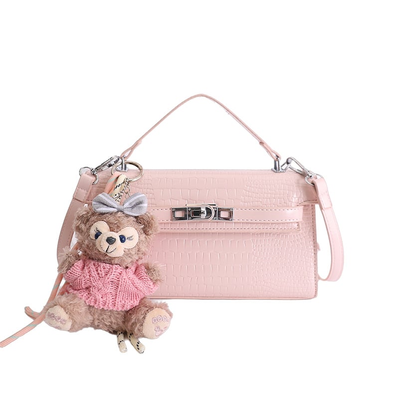 Γυναικεία crossbody από PU δέρμα με μοτίβο κροκοδειλίου, μικρή τετράγωνη σε οριζόντιο σχήμα