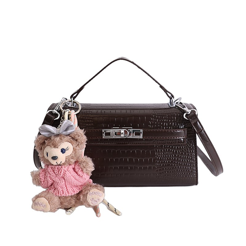 Γυναικεία crossbody από PU δέρμα με μοτίβο κροκοδειλίου, μικρή τετράγωνη σε οριζόντιο σχήμα