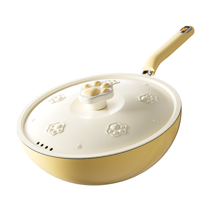 Brand-Name Tigaie groasă, neaderentă, compatibilă cu aragazuri pe gaz și plite cu inducție, strat ceramic fără fluor