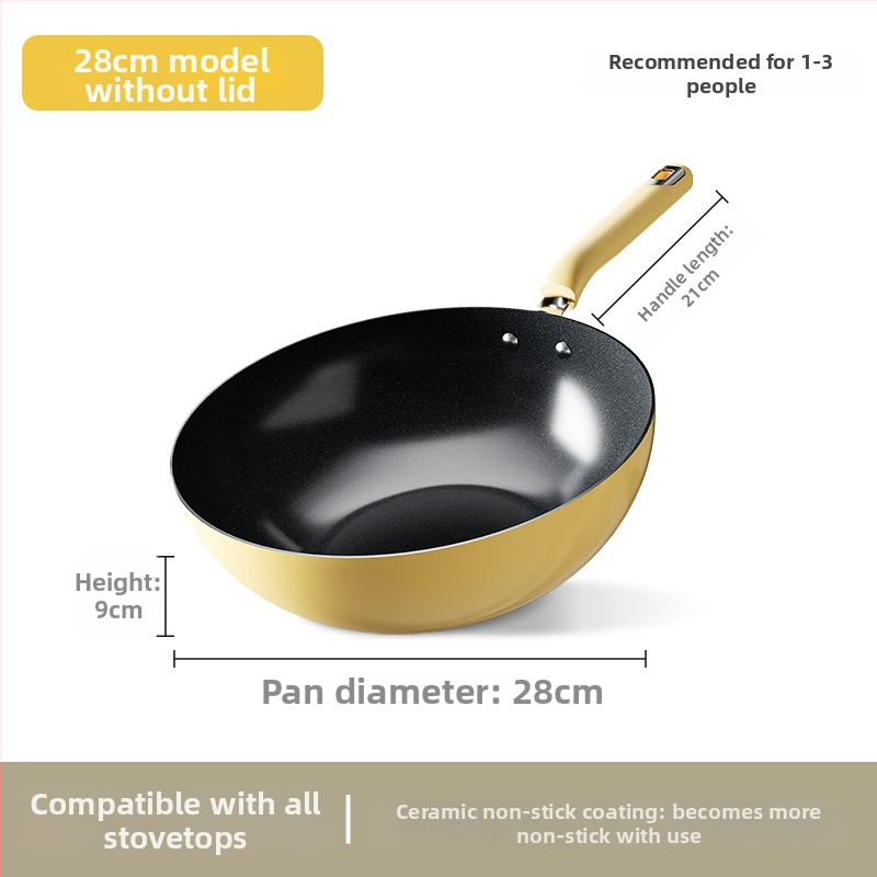 Brand-Name Tigaie groasă, neaderentă, compatibilă cu aragazuri pe gaz și plite cu inducție, strat ceramic fără fluor